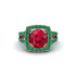 Ruby Pave Split Shank Engagement Ring - Averie No. 26