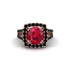 Ruby Pave Split Shank Engagement Ring - Averie No. 41