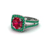 Ruby Pave Split Shank Engagement Ring - Averie No. 27 image 3