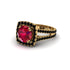 Ruby Pave Split Shank Engagement Ring - Averie No. 40 image 3