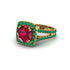 Ruby Pave Split Shank Engagement Ring - Averie No. 25 image 3