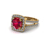 Ruby Pave Split Shank Engagement Ring - Averie No. 10
