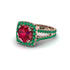 Ruby Pave Split Shank Engagement Ring - Averie No. 26 image 3