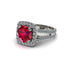 Ruby Pave Split Shank Engagement Ring - Averie No. 12