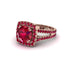 Ruby Pave Split Shank Engagement Ring - Averie No. 56