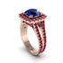 Sapphire Pave Split Shank Engagement Ring - Averie No. 59
