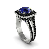 Sapphire Pave Split Shank Engagement Ring - Averie No. 45 image 1