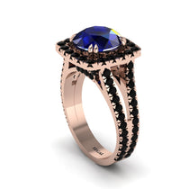 Sapphire Pave Split Shank Engagement Ring - Averie No. 44 image 1