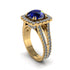 Sapphire Pave Split Shank Engagement Ring - Averie No. 13