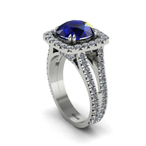 Sapphire Pave Split Shank Engagement Ring - Averie No. 15 image 1