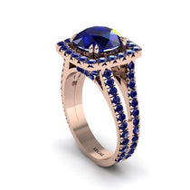 Sapphire Pave Split Shank Engagement Ring - Averie No. 74 image 1