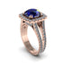 Sapphire Pave Split Shank Engagement Ring - Averie No. 14