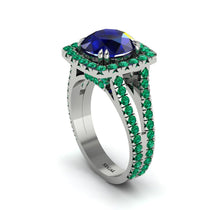 Sapphire Pave Split Shank Engagement Ring - Averie No. 30 image 1