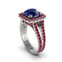 Sapphire Pave Split Shank Engagement Ring - Averie No. 60