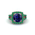 Sapphire Pave Split Shank Engagement Ring - Averie No. 29