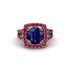 Sapphire Pave Split Shank Engagement Ring - Averie No. 60