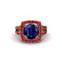 Sapphire Pave Split Shank Engagement Ring - Averie No. 58 image 2