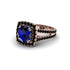 Sapphire Pave Split Shank Engagement Ring - Averie No. 44