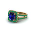 Sapphire Pave Split Shank Engagement Ring - Averie No. 28