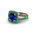Sapphire Pave Split Shank Engagement Ring - Averie No. 29 image 3