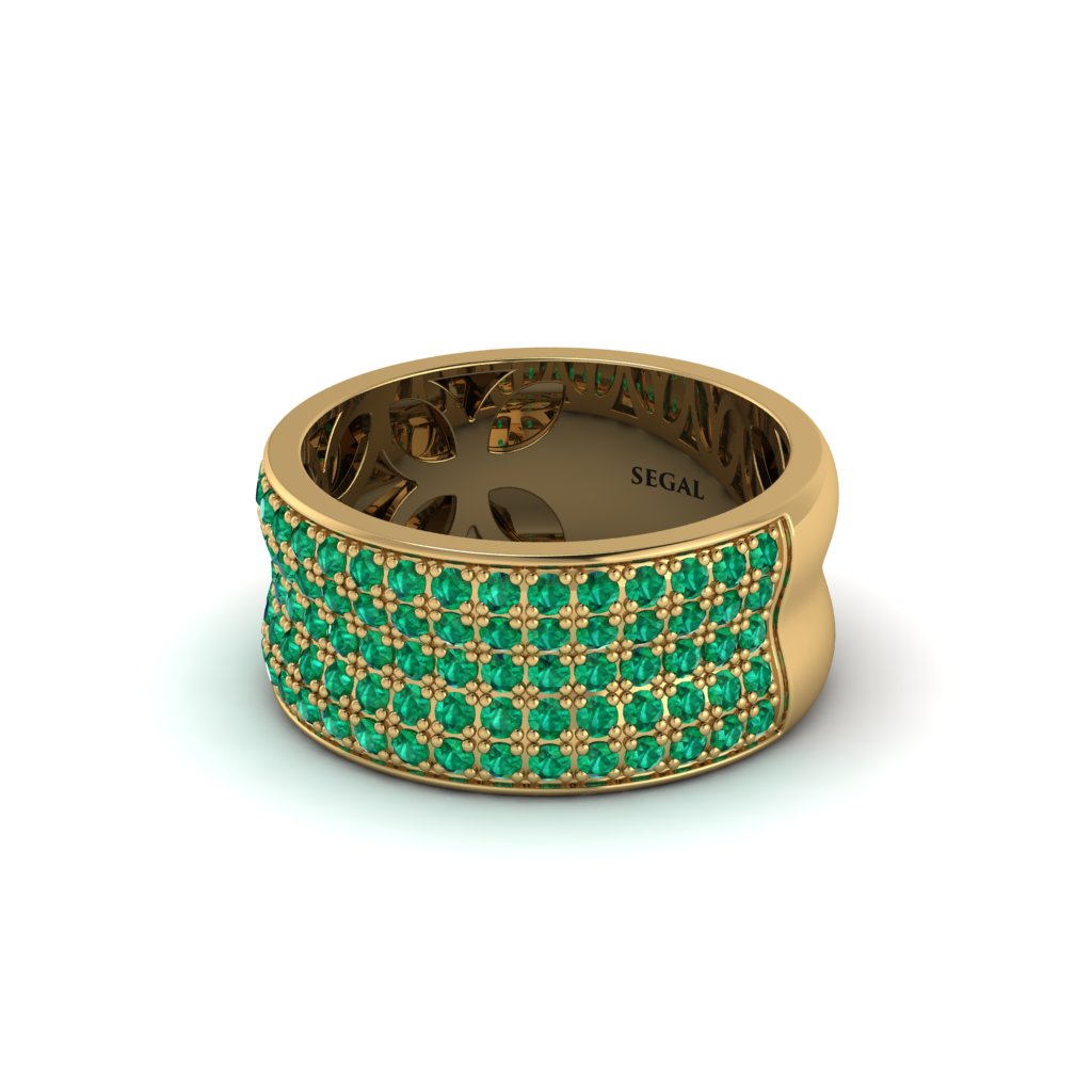 Emerald Pave Eternity Wedding Band - Mckinley No. 4