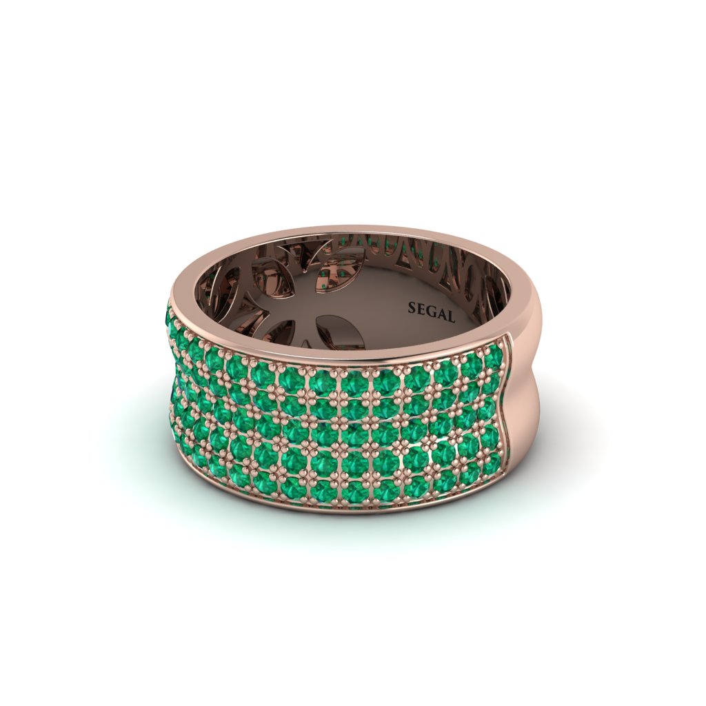 Emerald Pave Eternity Wedding Band - Mckinley No. 5