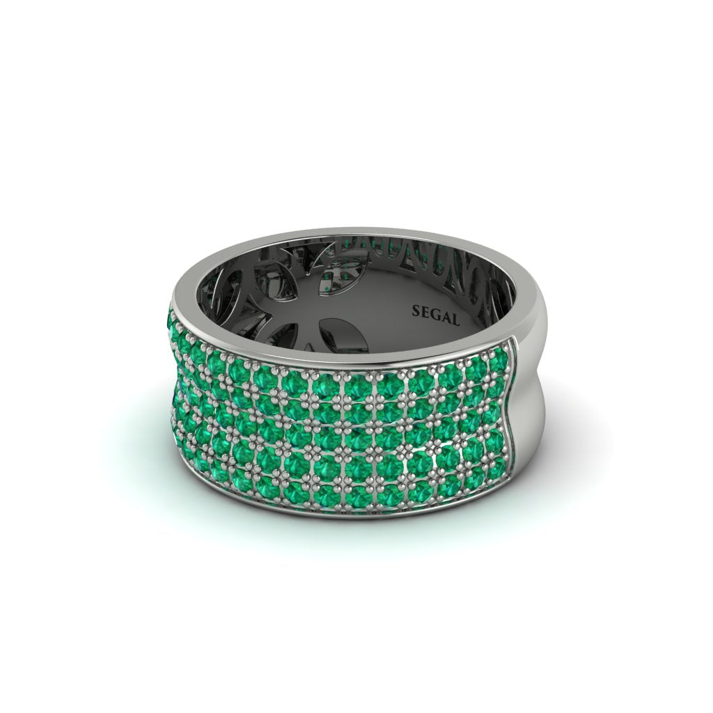 Emerald Pave Eternity Wedding Band - Mckinley No. 6