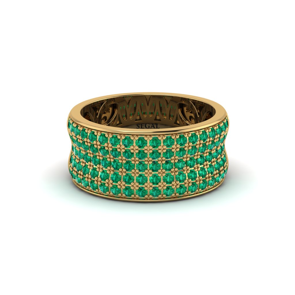 Emerald Pave Eternity Wedding Band - Mckinley No. 4