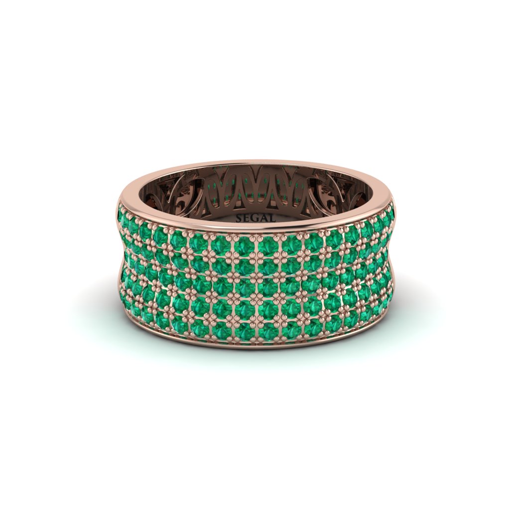 Emerald Pave Eternity Wedding Band - Mckinley No. 5
