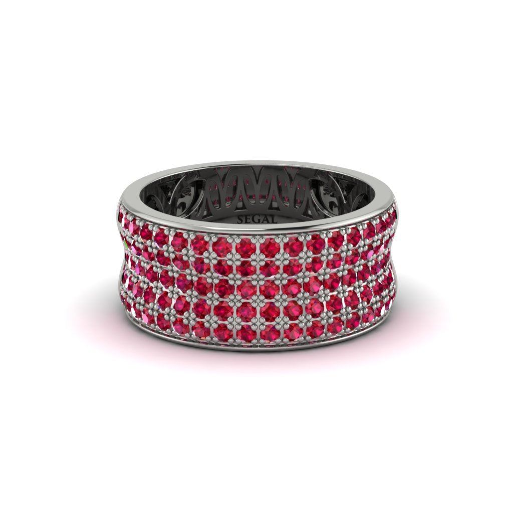 Ruby Pave Eternity Wedding Band - Mckinley No. 12