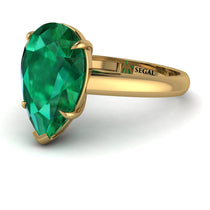Pear Cut Emerald Solitaire Engagement Ring - Elle No. 4 image 1