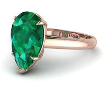 Pear Cut Emerald Solitaire Engagement Ring - Elle No. 5 image 1