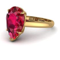 Pear Cut Ruby Solitaire Engagement Ring - Elle No. 10 image 1