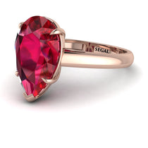 Pear Cut Ruby Solitaire Engagement Ring - Elle No. 11 image 1