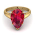 Pear Cut Ruby Solitaire Engagement Ring - Elle No. 10