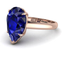 Pear Cut Sapphire Solitaire Engagement Ring - Elle No. 14 image 1