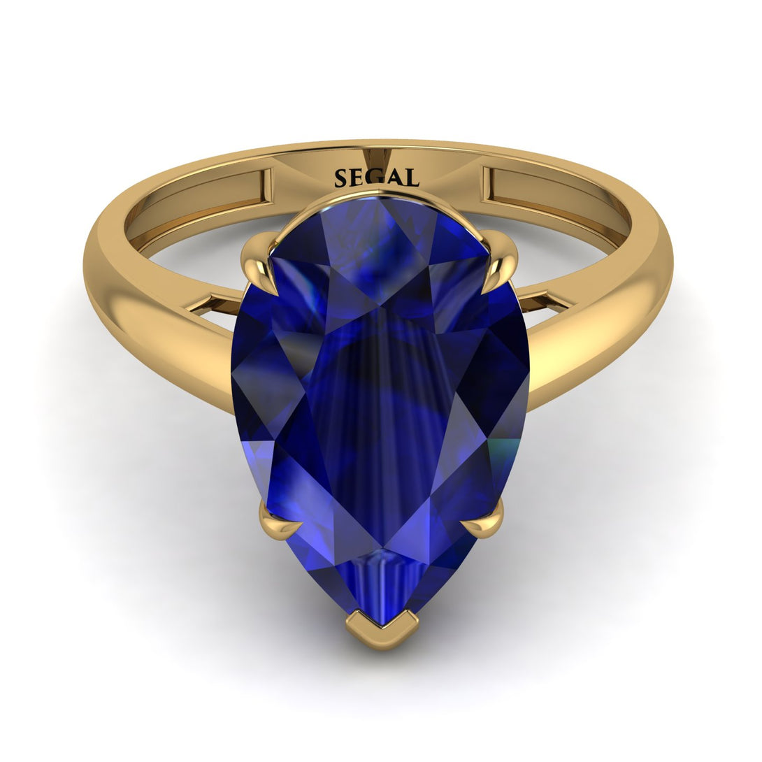 Pear Cut Sapphire Solitaire Engagement Ring - Elle No. 13