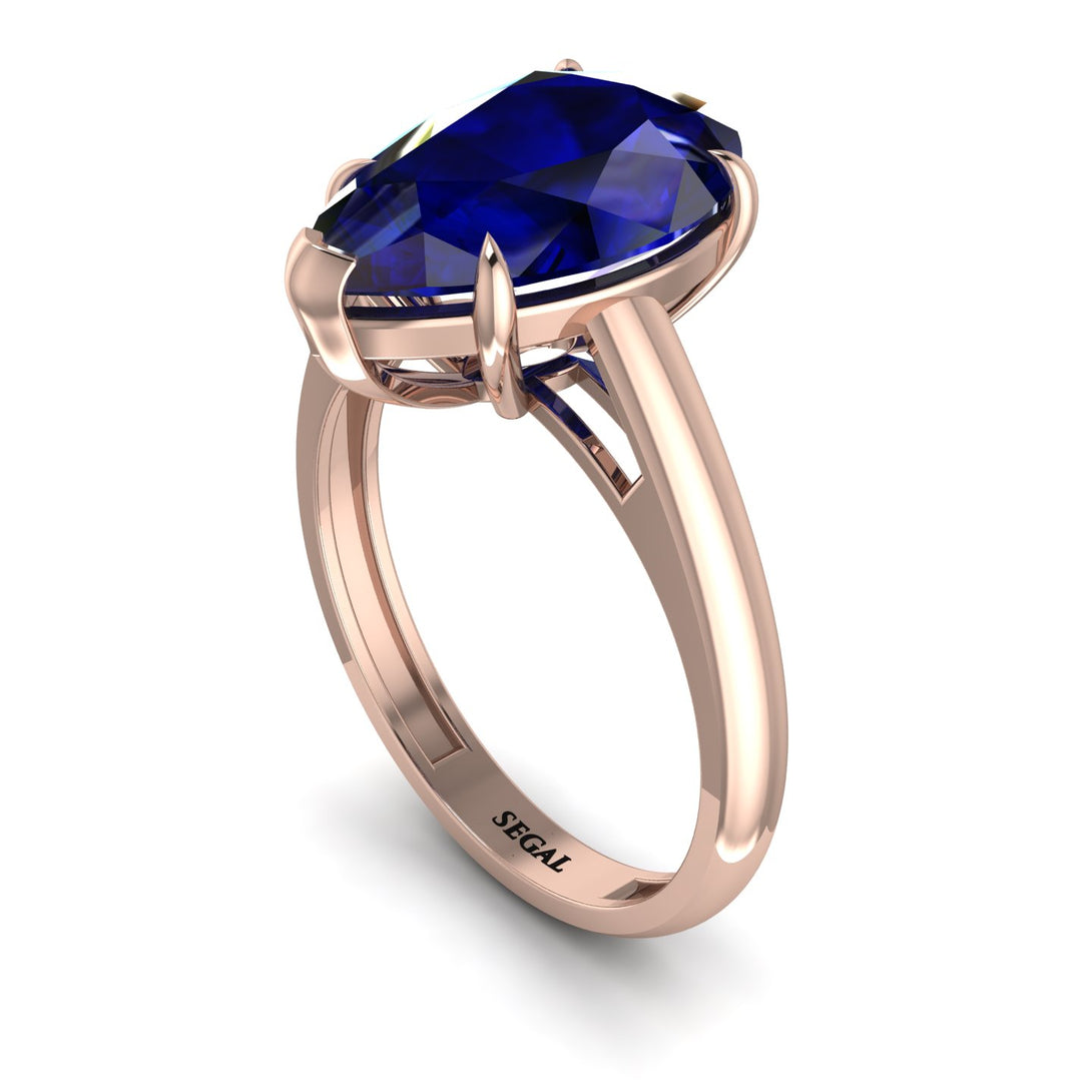 Pear Cut Sapphire Solitaire Engagement Ring - Elle No. 14