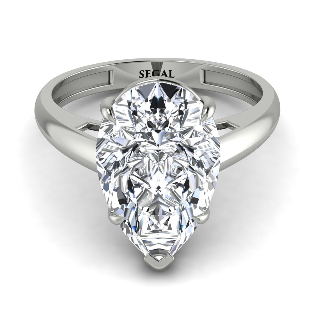 Pear Cut Diamond Solitaire Engagement Ring - Elle No. 3
