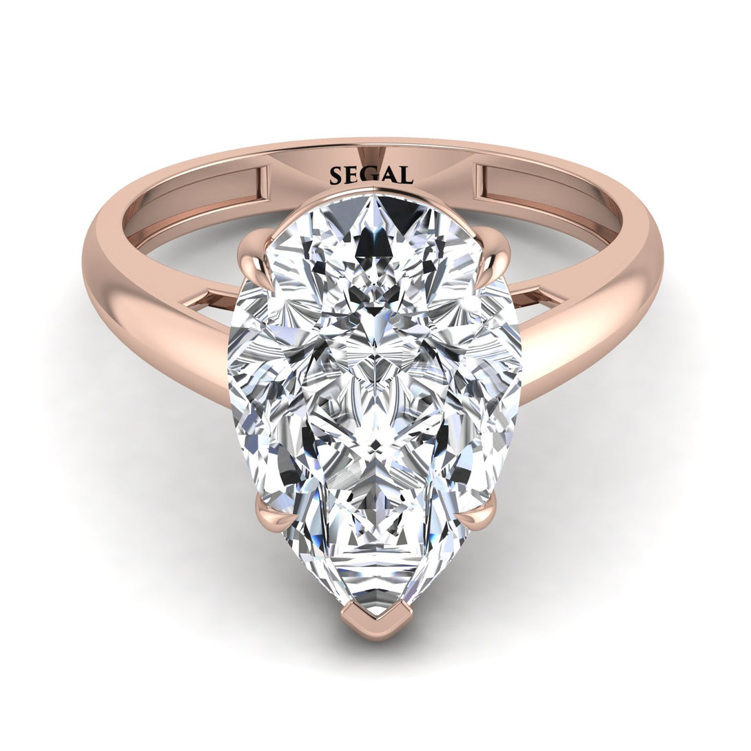 Pear Cut Diamond Solitaire Engagement Ring - Elle No. 2