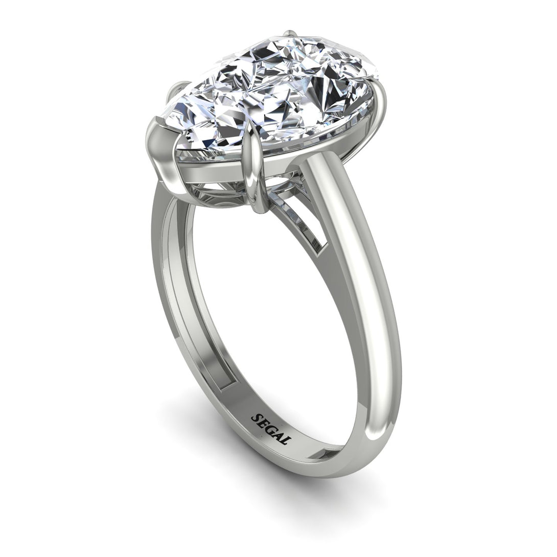 Pear Cut Diamond Solitaire Engagement Ring - Elle No. 3