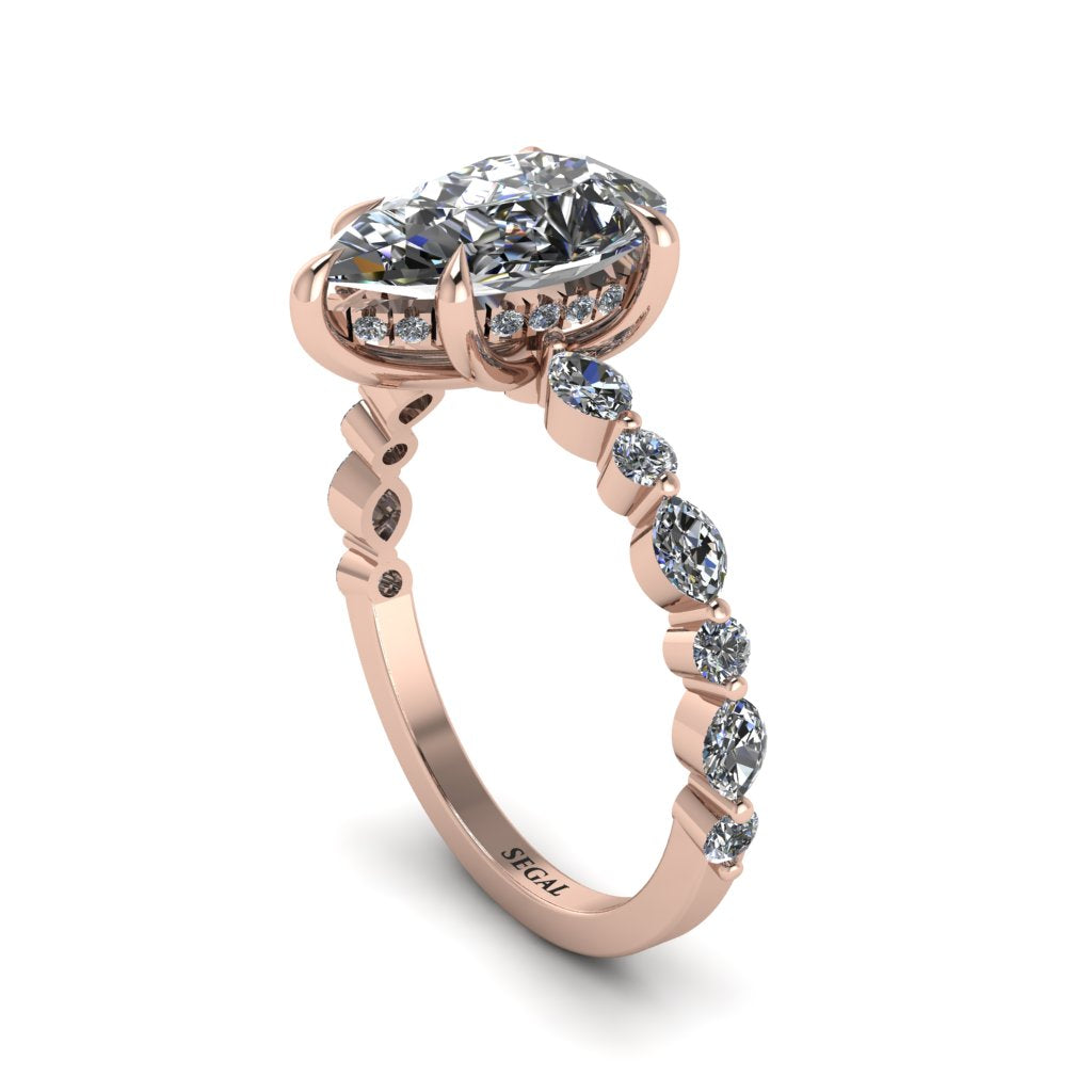 Pear-Cut Diamond Halo Engagement Ring - Nylah No. 2
