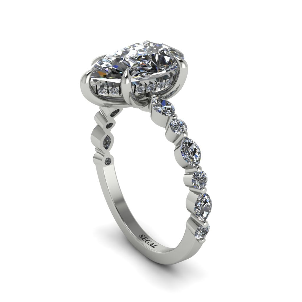 Pear-Cut Diamond Halo Engagement Ring - Nylah No. 3