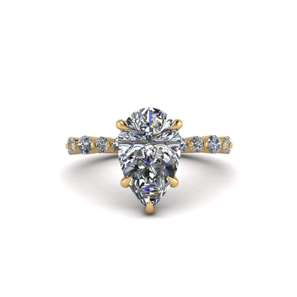 Pear-Cut Diamond Halo Engagement Ring - Nylah No. 1