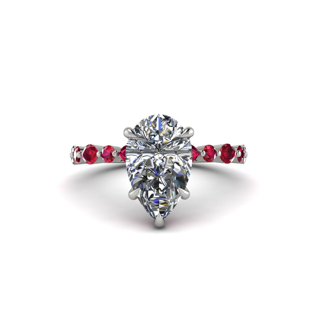 Pear-Cut Diamond Halo Engagement Ring - Nylah No. 48