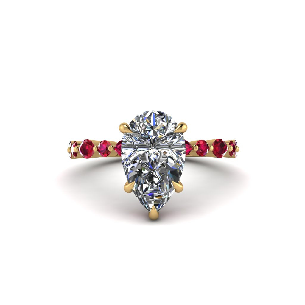 Pear-Cut Diamond Halo Engagement Ring - Nylah No. 46