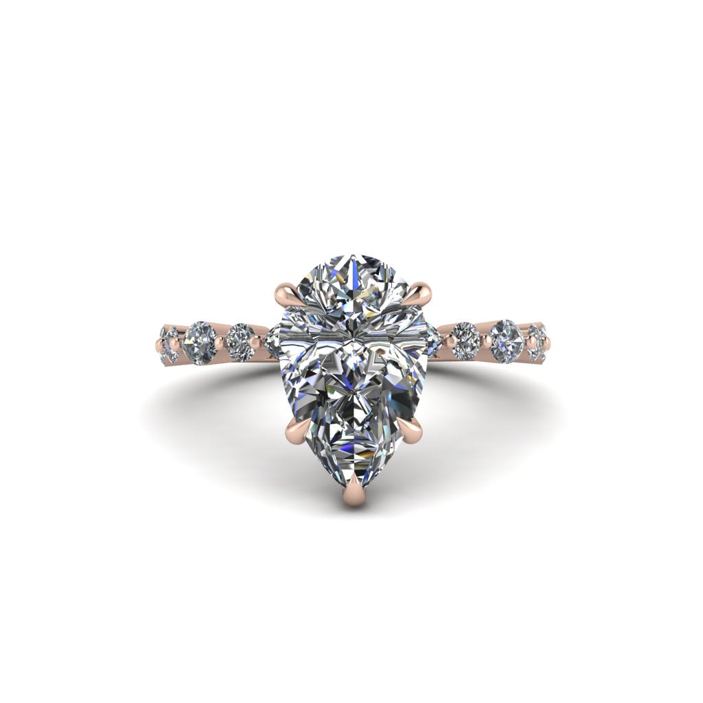 Pear-Cut Diamond Halo Engagement Ring - Nylah No. 2