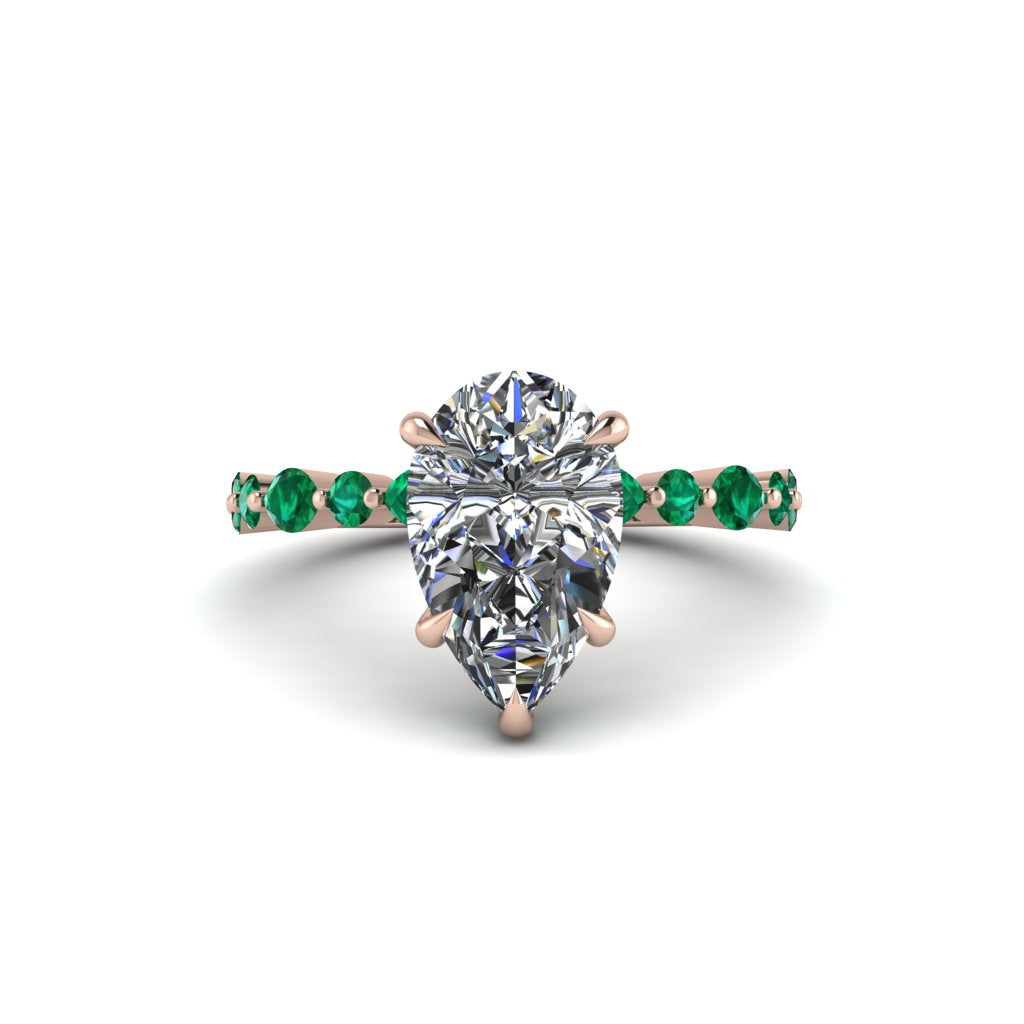 Pear-Cut Diamond Halo Engagement Ring - Nylah No. 17