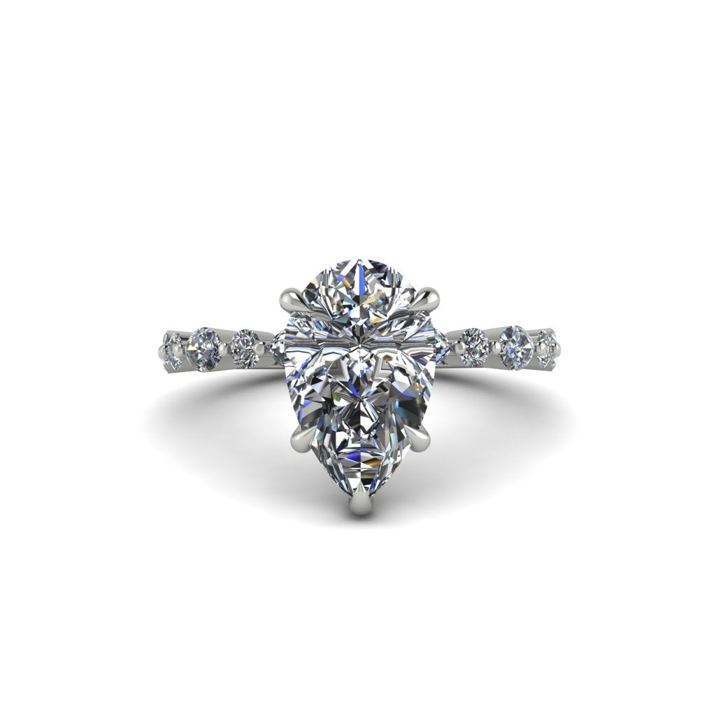 Pear-Cut Diamond Halo Engagement Ring - Nylah No. 3