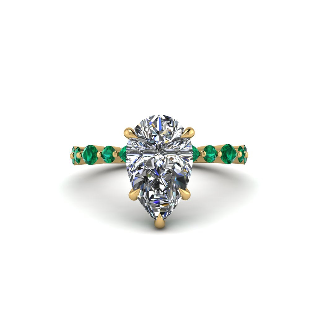 Pear-Cut Diamond Halo Engagement Ring - Nylah No. 16